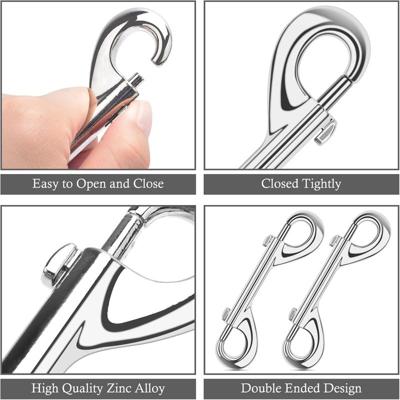 ERKOON 3.5 inch Double Ended snap Hooks,110lbs Metal Clips Load Capacity Zinc Alloy Double Sided Clips Heavy Duty Trigger Snap for Dogs Leashes/Water Bucket/Horse Feed/Hammocks Bolt snap - Image 3